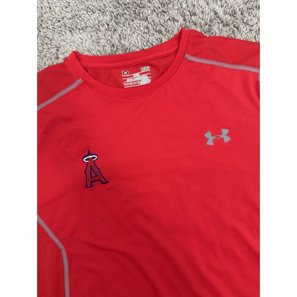 Men's Under Armor Fitted Performance Los Angeles Angles Shirt Red Size L